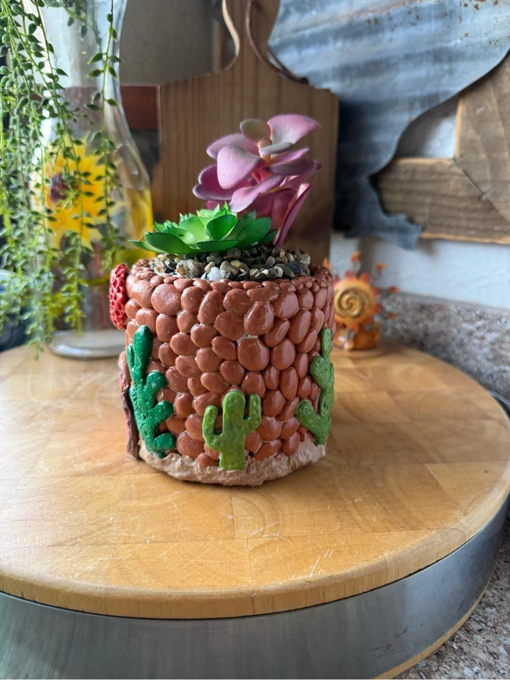 Handmade Desert Fairy Cottage planter-Southwestern Mini Succulent